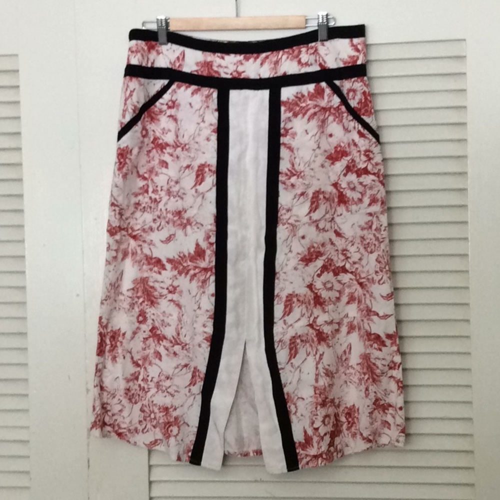 Neesh by D.A.R. Red Toile Ribbon Skirt